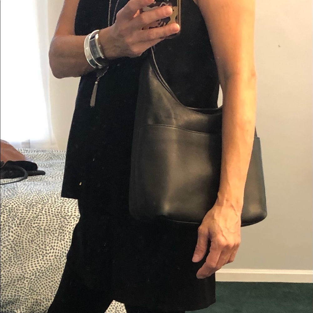Black leather Coach shoulder bag